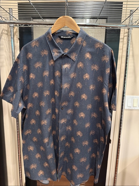 Travis Mathew Other - TravisMathew Men’s XXL Navy Palm Print Short Sleeve Button Up Shirt Golf Resort